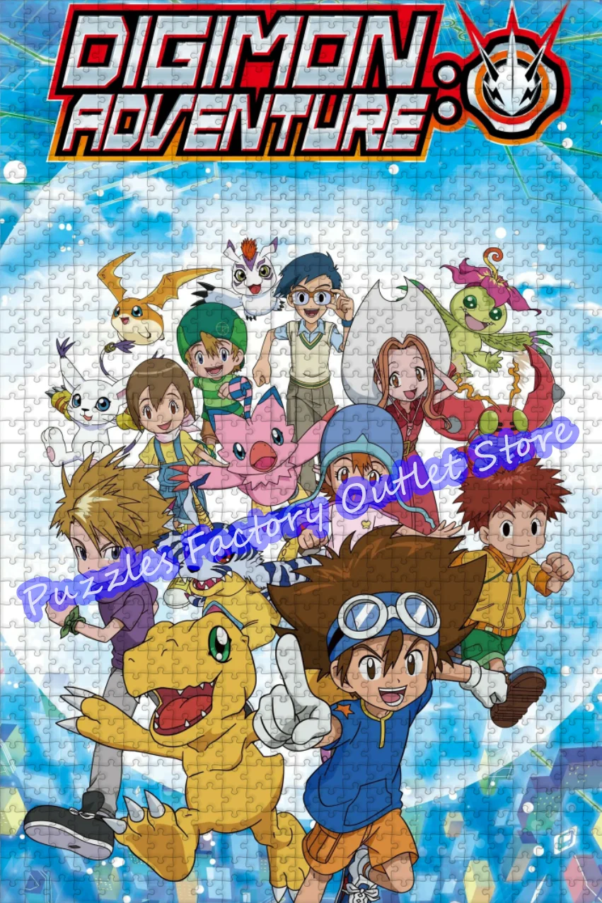 Jigsaw Puzzles Digimon Adventure 300/500/1000 Pieces Digimon Monster Anime Print Puzzle for Kids Education Toys Birthday Gifts