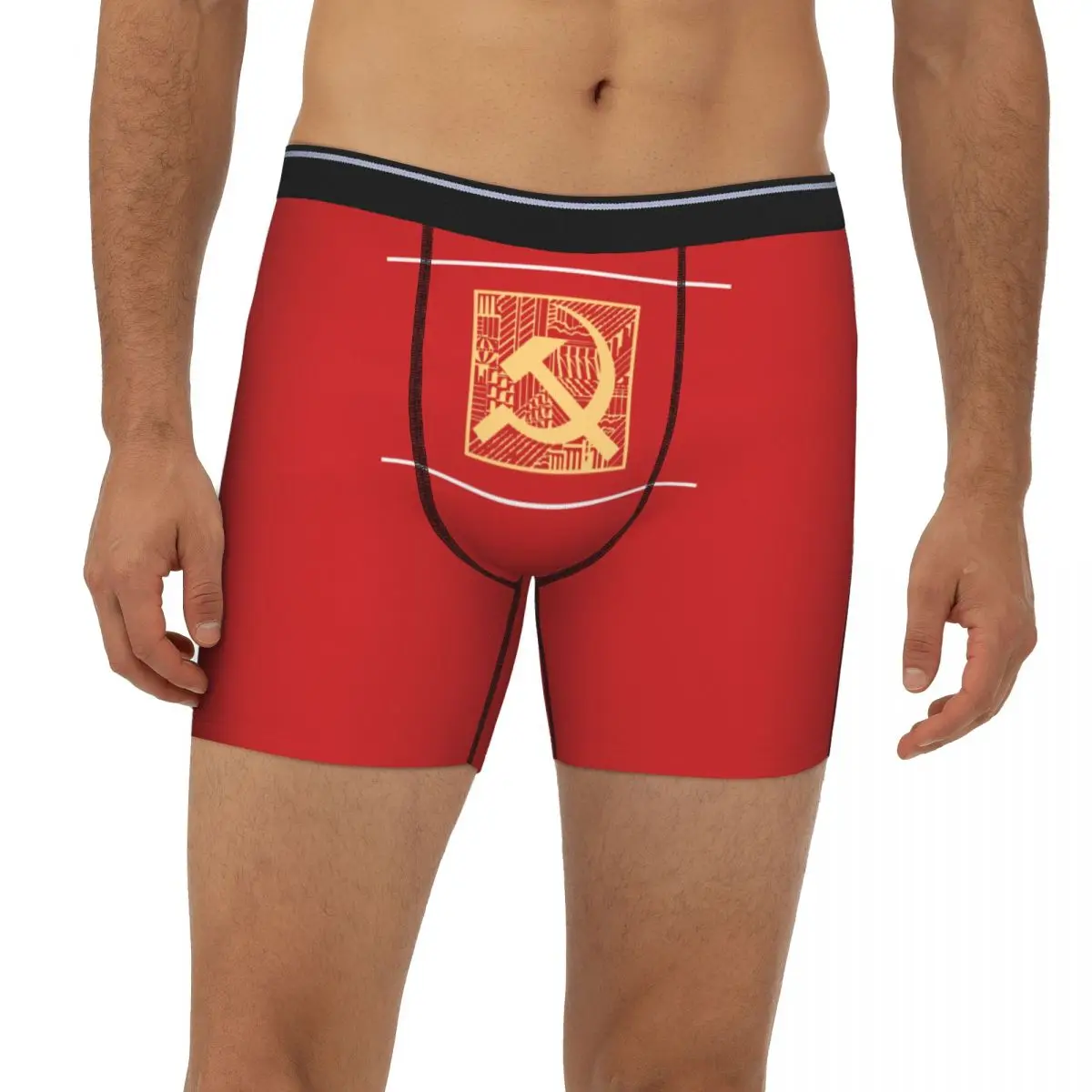 

CCCP Star-Soviet-Union СССР (10) Длинные трусы-боксеры Короткие мужские трусы Удобное нижнее белье для Homme Мужчина Подарки бойфренду