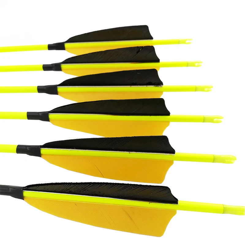 

Pure Carbon Archery Arrow Spine, 600, 700, 800, 900, 30Inch, ID4.2mm, 3Inch Turkey Feather, 80GR Tips, Recurve Bow, Shooting Hun