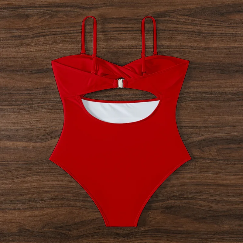 Conjunto de Bikini de una pieza para mujer, traje de baño Sexy de lujo, microtanga plisado, ropa de playa