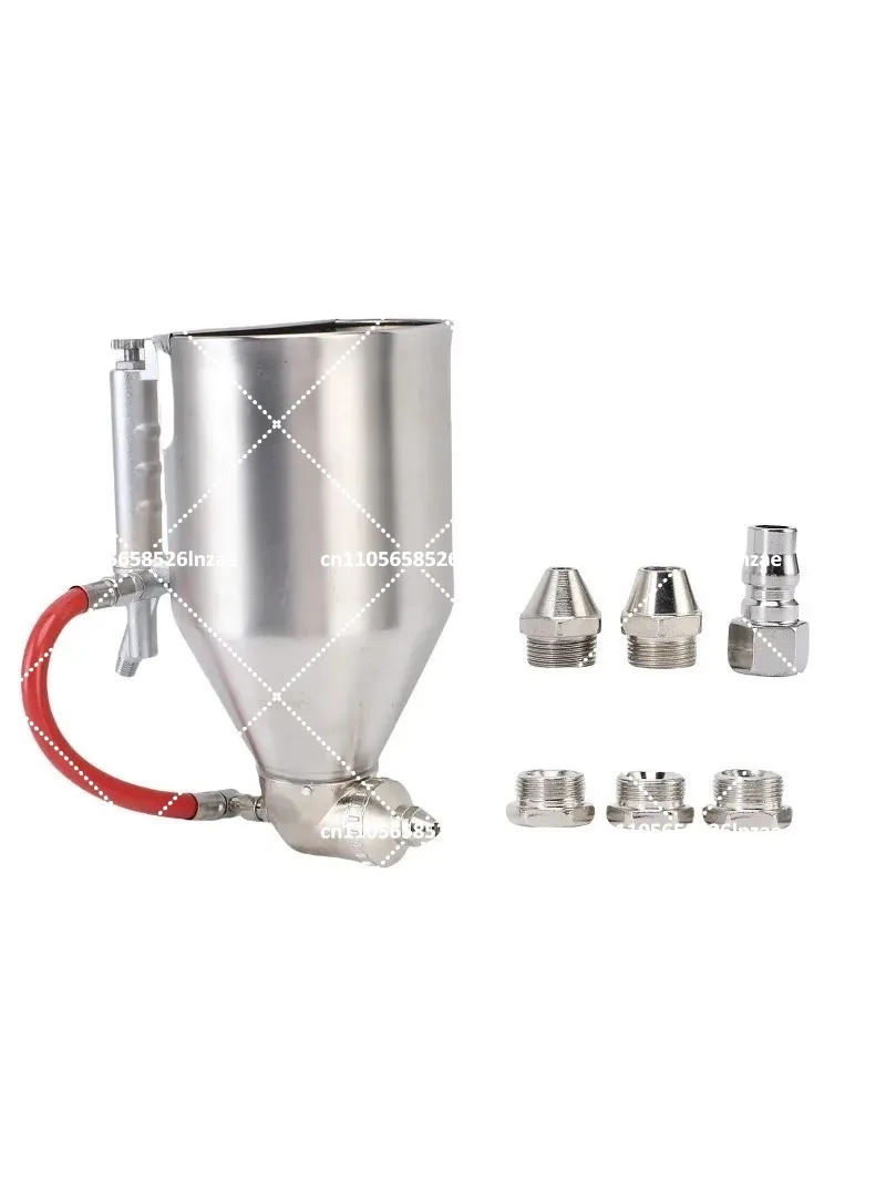 Pneumatic Cement Mortar Spray Gun, Stainless Steel Sprayer for Exterior Wall Painting, 1/4 Inch Inlet