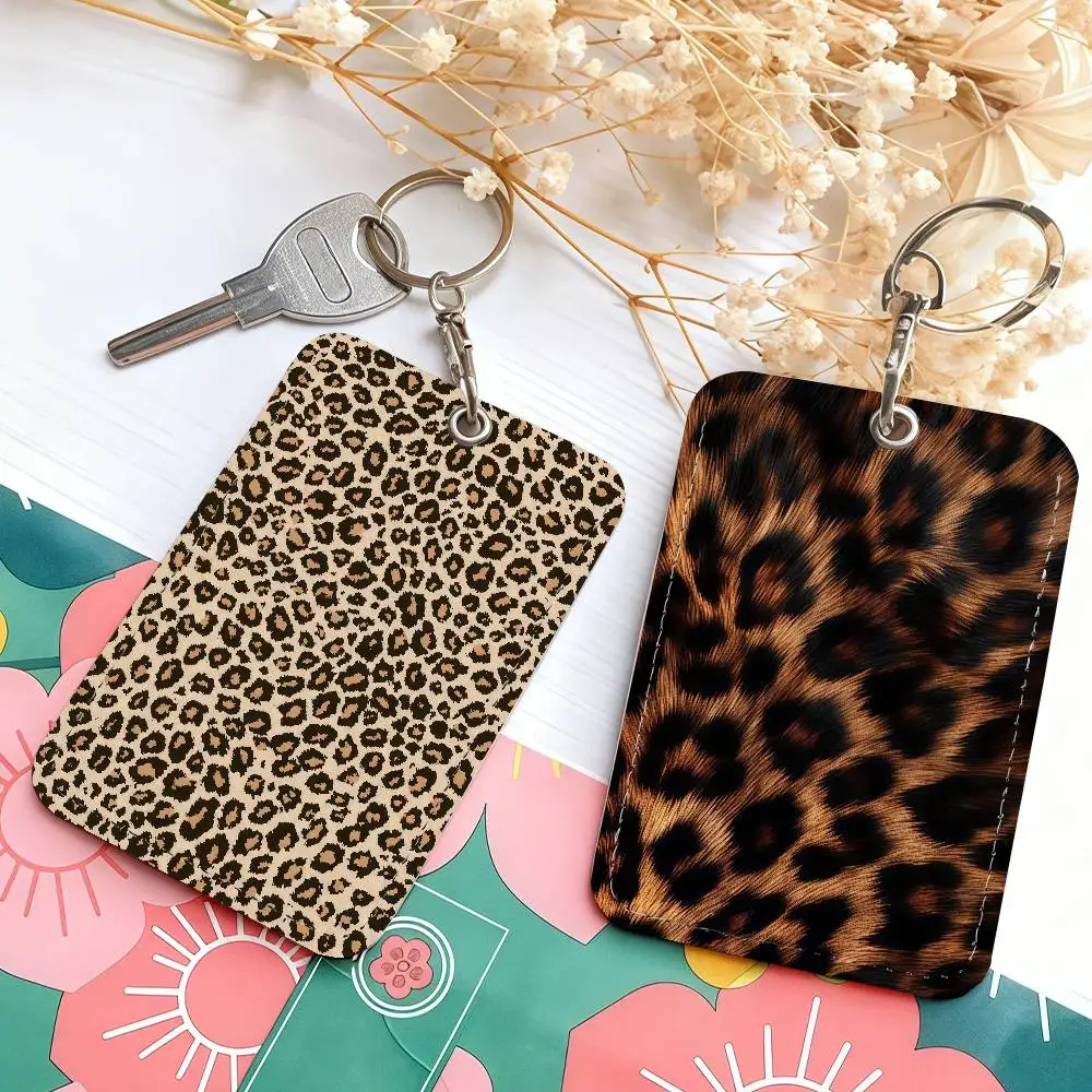 New Y2k Fashion Leopard Card Holder Suitable For Bank Access Library  Parking Bus Subway And Keychain