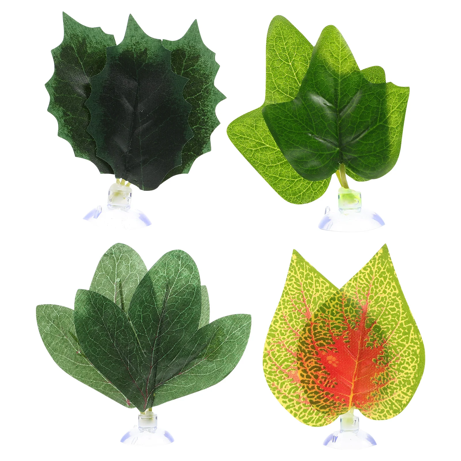 

4Pcs Fake Plant Leaves Plastic Aquarium Decoration Fish Tank Ornament Landscape Reptile Tank Plant Adorn Plastic Aquarium Decors