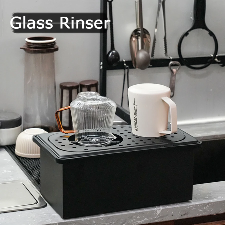 Stainless Steel Glass Rinser for Coffee Cup, Milk Tea Cup Washer, Sink Tools, Countertop Sink Cleaner Glass Rinser Sink Tools