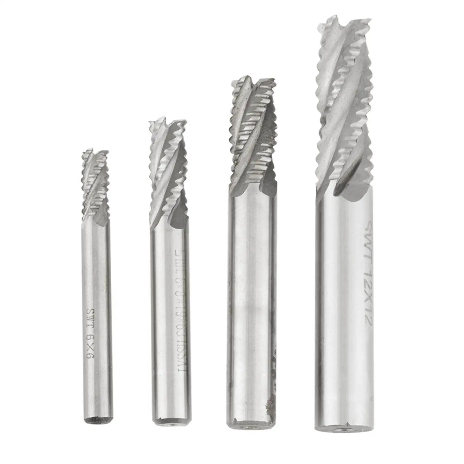 

4Pcs CNC Router Bit HSS Roughing End Mill 4 Flute for milling Cutter M6 M8 M10 M12 for milling Machine Big Promotion