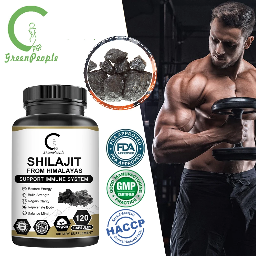 

GPGP Greenpeople Shilajit Capsule Rich in Humic acid Fulvic Acid &Trace Minerals Complex Absorption For Sterility &Impotency