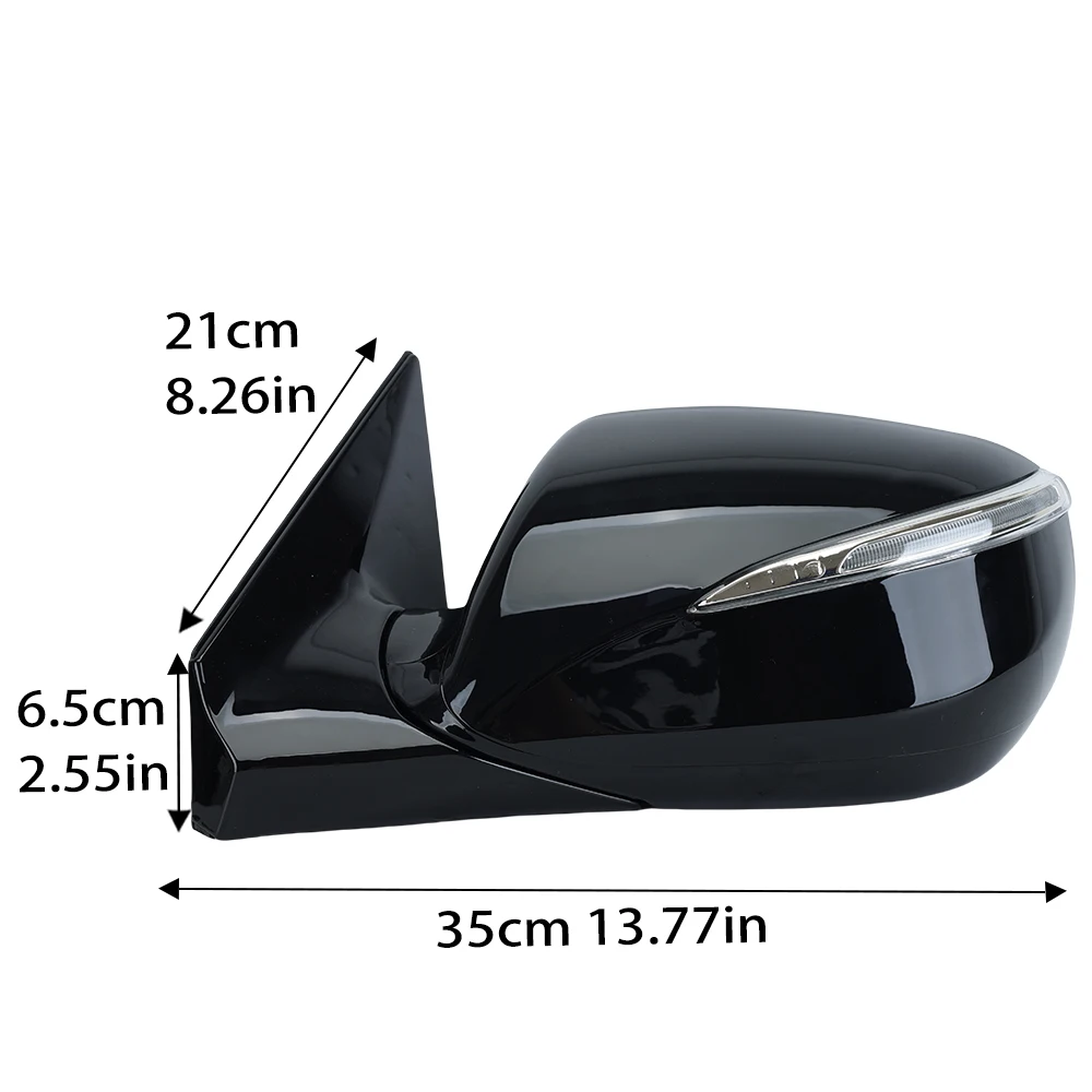 6 Wire Side Rearview Mirror Assembly For Hyundai Santa Fe MK3 DM 2012-2015 With Heated Black Door Side Mirror Car Accessories