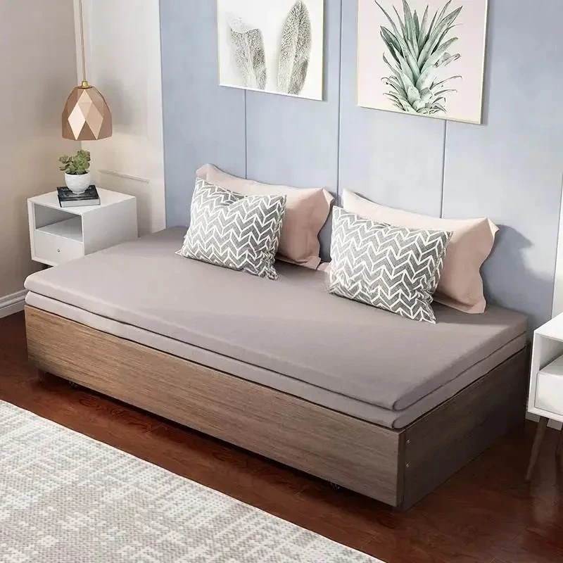 Solid Wood Sofa Bed Multifunctional Telescopic Bed Pumping Broaching Machine 1.8 Double Single