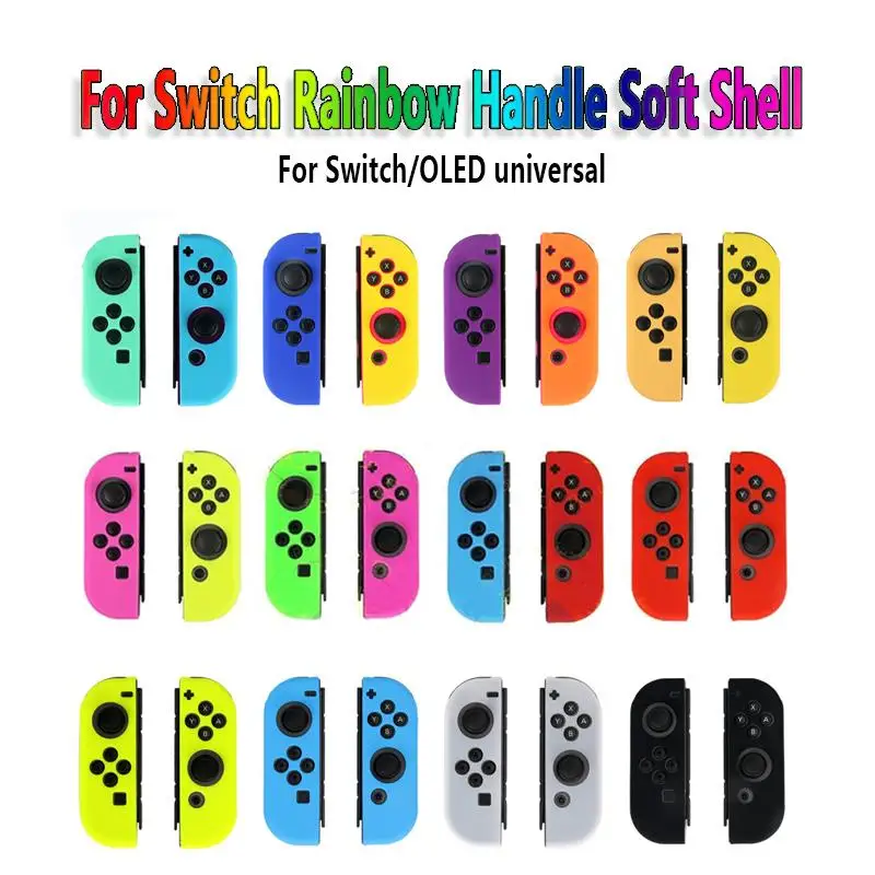 

Handle Silicone Cover Rubber Skin Case Cover For NS JOYCON Handle Protective Case For Switch OLED Rocker Hat Game Accessories