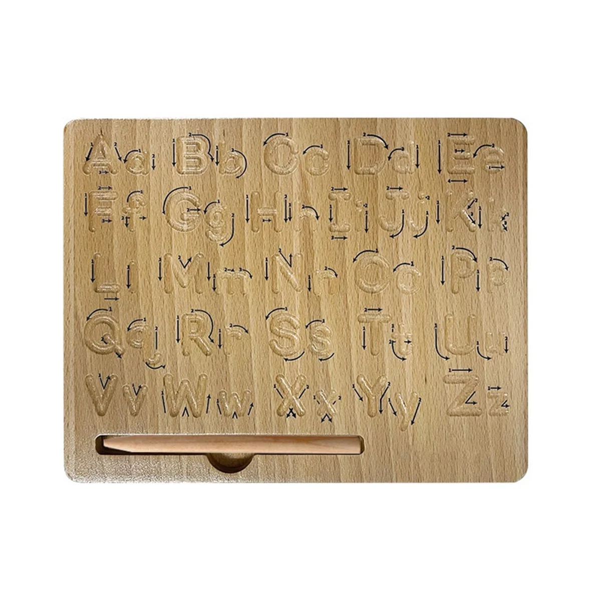 

Wooden Alphabet Tracing Board Educational Toy for Preschool Learn to Write ABC for 3-5 Years