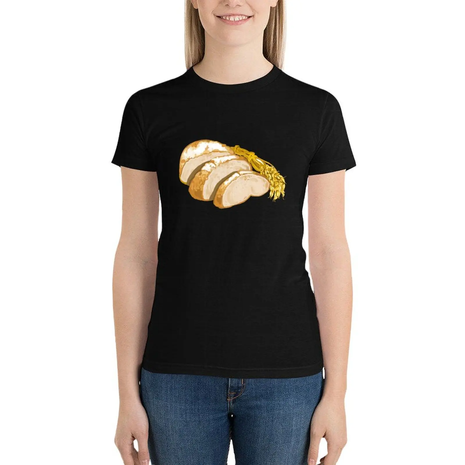 Sliced Loaf of Bread with Wheat Berries T-Shirt cute tops anime clothes female t shirts for Women