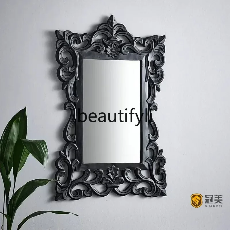 High-end makeup mirror wind bathroom bedroom light luxury high-end creative desktop entrance decorative mirror