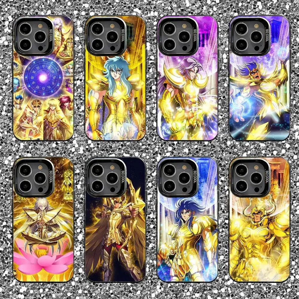 

S-Saint S-Seiya Phone Case For iPhone 16,15,14,13,12,11,Pro,XS,Max,Plus,Mini,SE Black Candy Matte Shockproof Cover