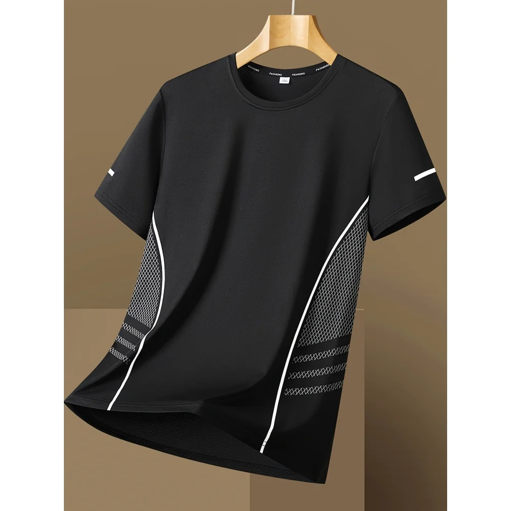

Summer Men T Shirts Running Outdoor Quick Dry T-Shirt Men Summer Thin Sportswear Loose Breathable Versatile Trendy Gym Running