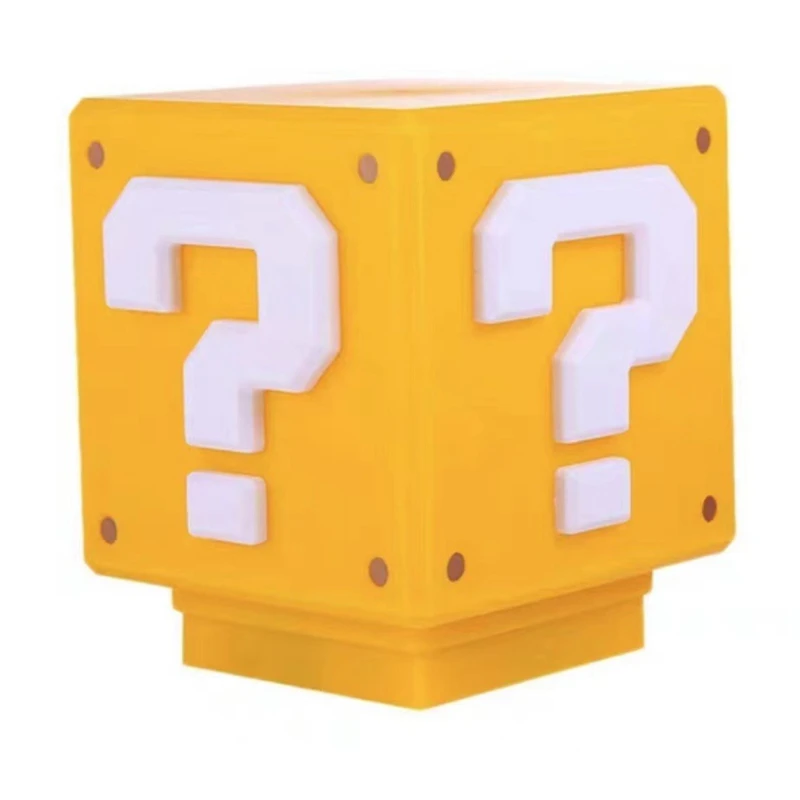 Cute Super Mario Mini Question Block Led Light Toy USB Charging Desk Lamp 11 * 11cm Mario Question Brick Prezenty świąteczne