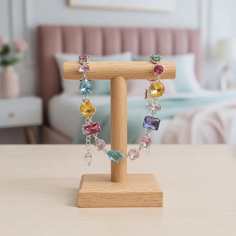 Funkelnde Bunte Kristallarmbänder für Frauen, Koreanische Zirkon-Metallkette, Partyschmuck, Valentinstagsgeschenk – Detail 4