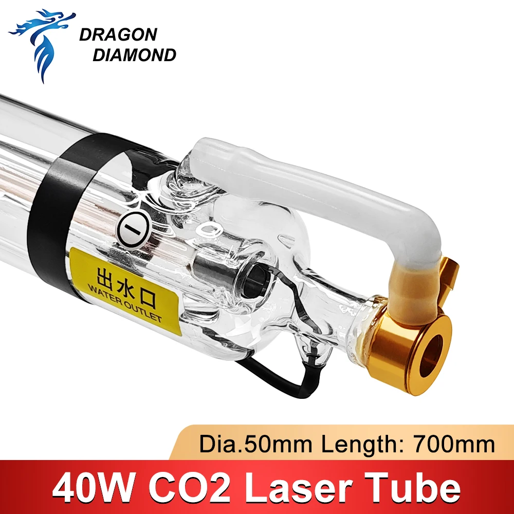 K40 Series 40W Co2 Metal Head Laser Tube Diameter 50mm Length 700mm Laser Lamp Pipe For DIY CO2 Laser Engraving Cutting Machine