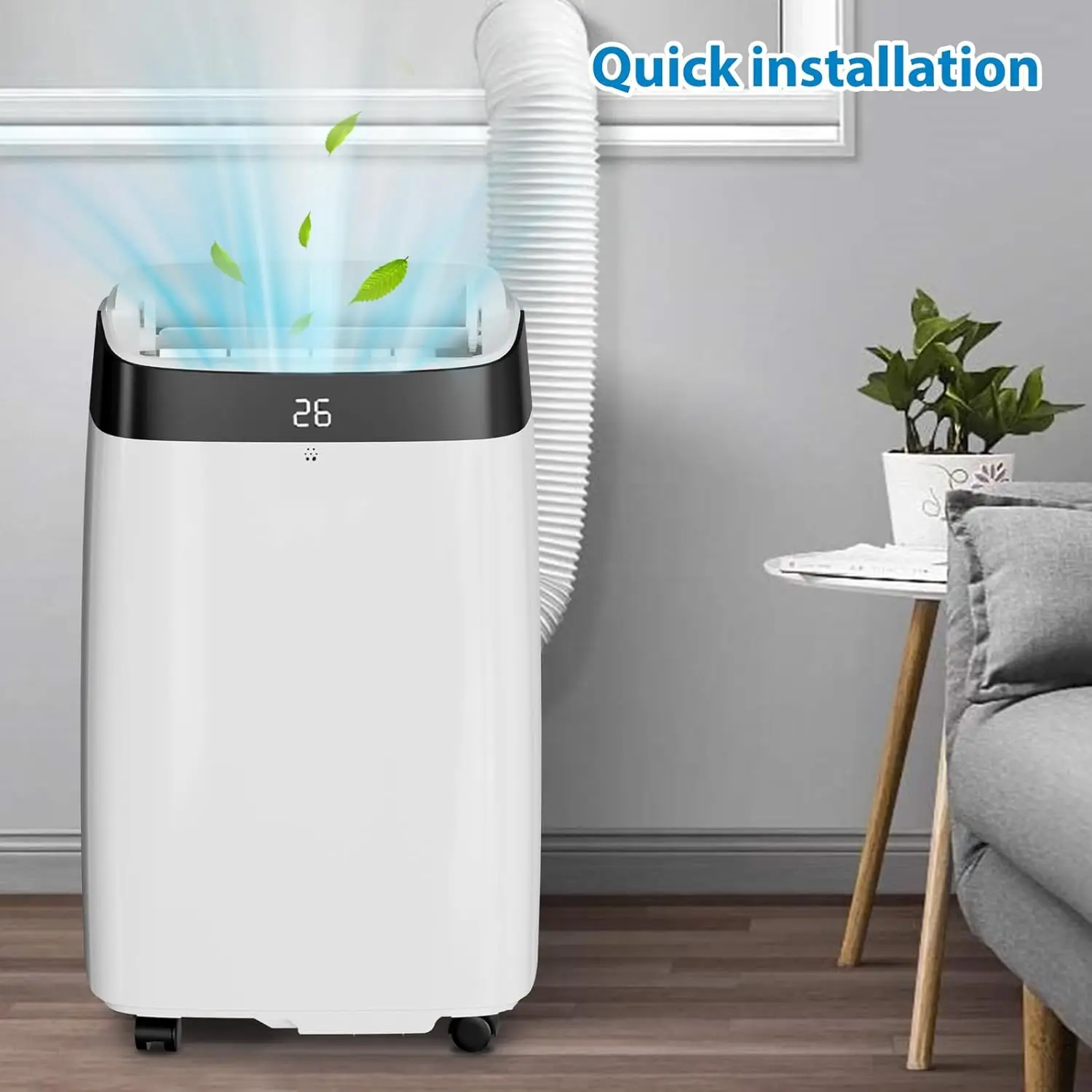 

Garvee 8000 BTU Compact Portable Air Conditioner, 3-in-1 AC Unit with Dehumidifying & Fan, Quiet Room Mobile AC with Window Installation Kit & Remote Control