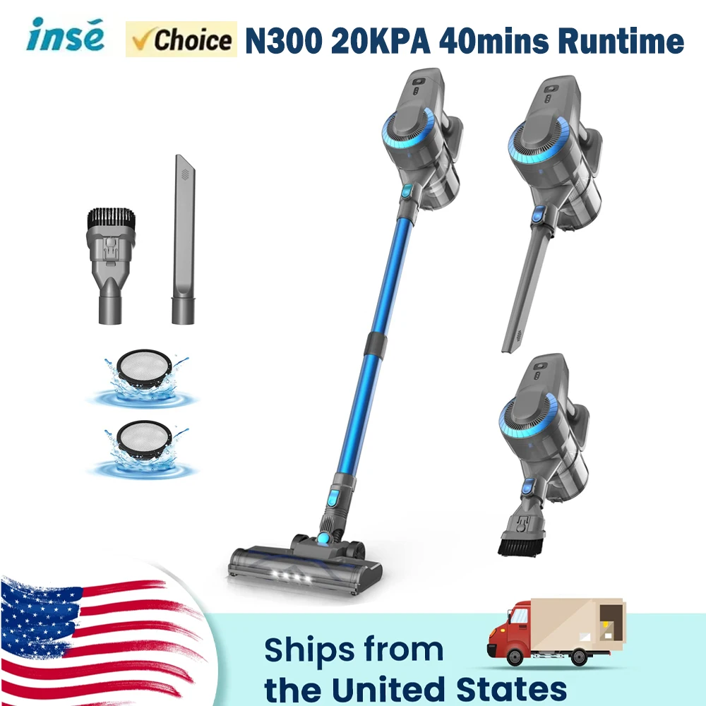 DEVOAC N300 Cordless Vacuum Cleaner 20Kpa Powerful 6 in 1 Lightweight Stick Vacuum Up to 40min Runtime for Home Carpet Hardfloor