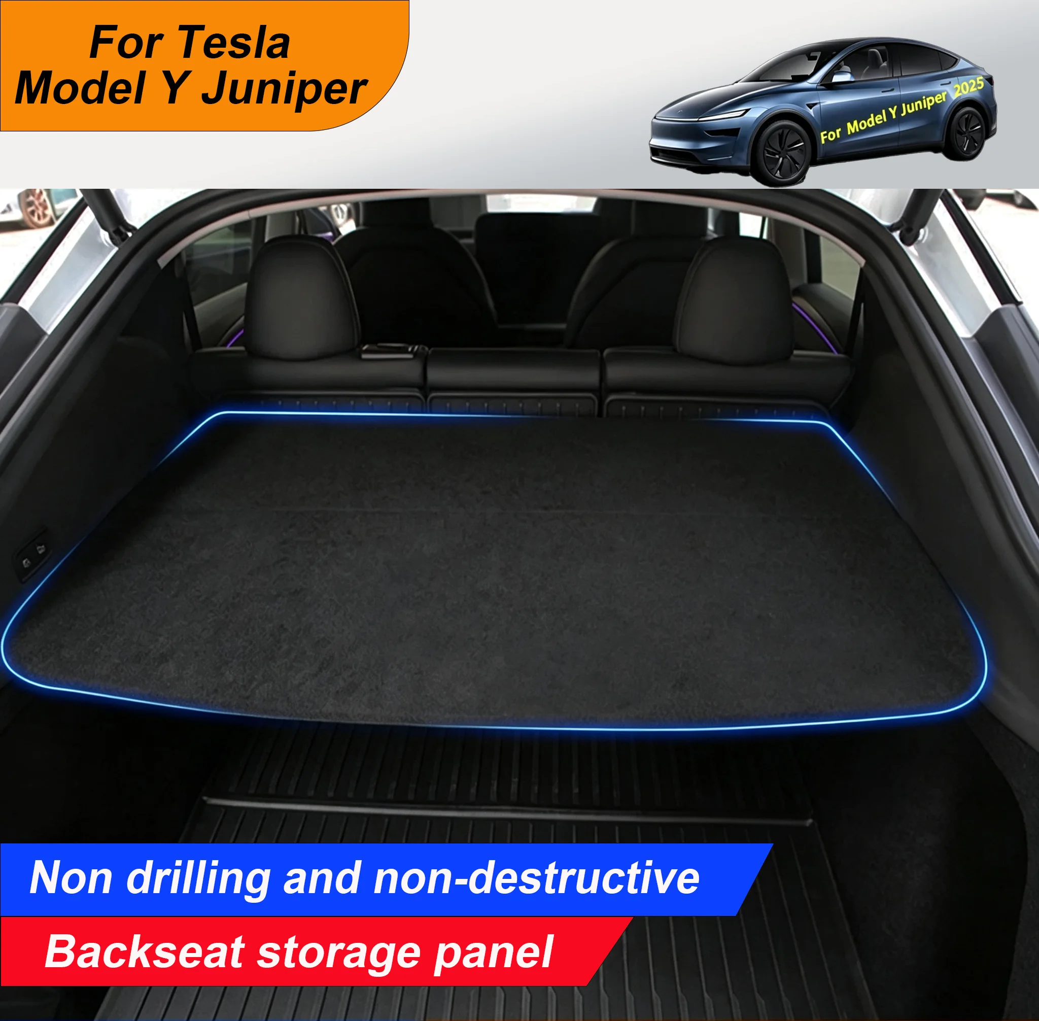 Suitable for Tesla Model Y Juniper 2025 Trunk Partition Board Trunk Lid Curtain Additional Storage Space Automotive Accessories