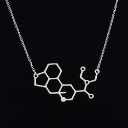 New Arrival Stainless Steel Molecule LSD Necklaces for Women Men Structure Chemistry Science Jewelry Graduation Gifts