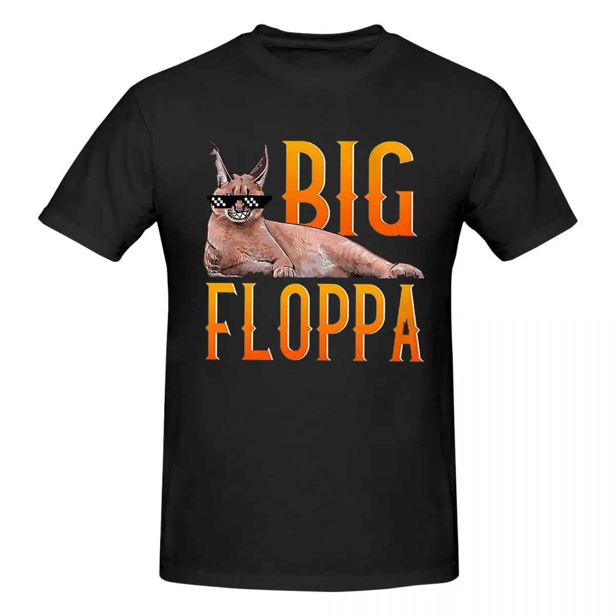 

Big Floppa Animal Cat T-Shirt for Men Cotton Oversized T Shirts Men's Tees Short Crew Neck Summer Clothes Tops S-6XL