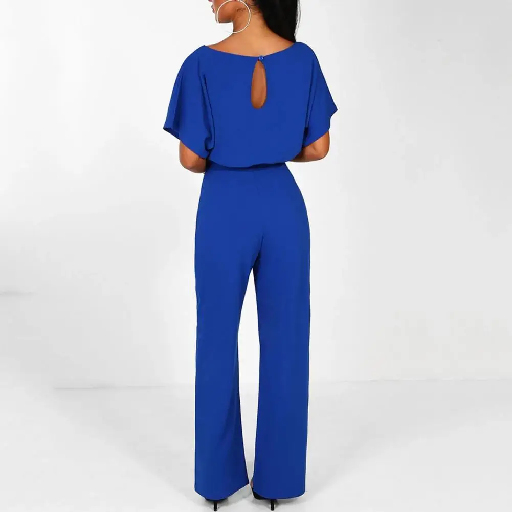 High Quality 2026 Spring Women's Casual Jumpsuits One Shoulder Slash Neck  Romper Full Length Jumpsuit Wide Legs Jumpsuit