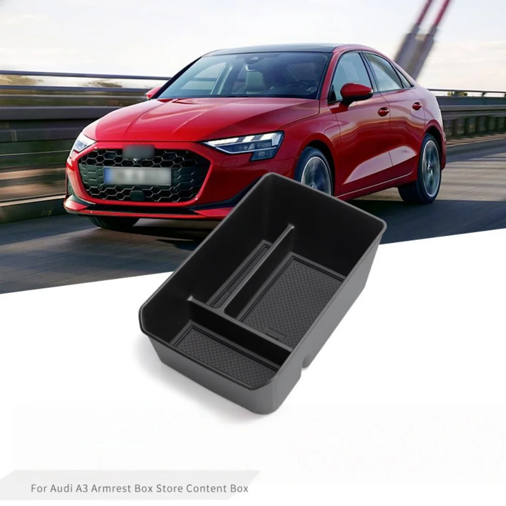 

Car Storage Box Center Console Armrest Storage Case for Audi A3 2024-2025 Organizer Tray Auto Interior Accessories