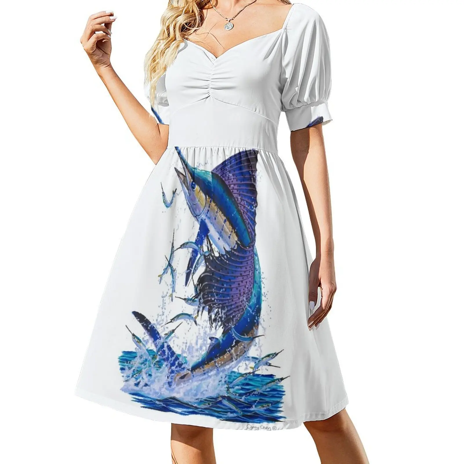 

Sailfish and ballyhoo Short-Sleeved Dress Summer skirt Women's skirt dresses for woman