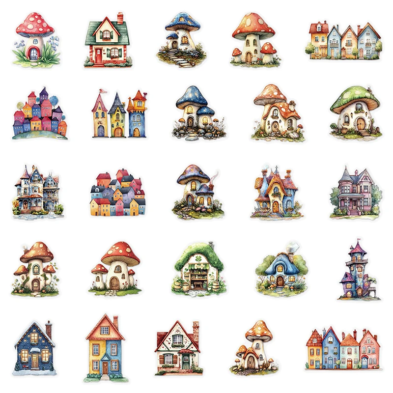 50 قطعة الكرتون خرافة منزل ملصقات DIY بها بنفسك جماليات الإبداعية ملصق زجاجة ماء الأمتعة المحمول الغيتار مذكرات الديكور الشارات