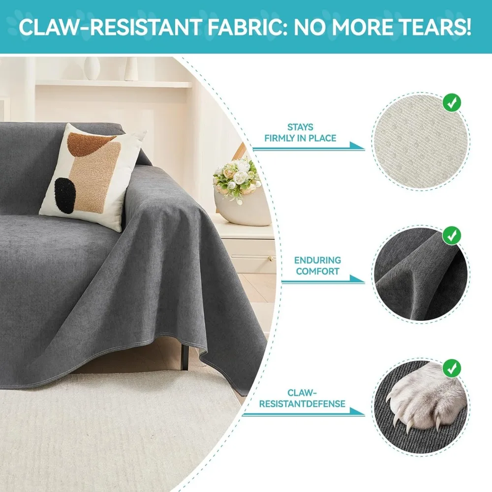 غطاء أريكة مقاوم للماء بثلاثة وسائد لحماية الحيوانات الأليفة من الخدوش والبقع #3