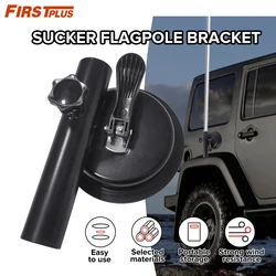 Universal Car Rubber Suction Cup Vehicle Black Aluminum Alloy Flag Pole Bracket Car Off-road For ATV UTV Jeep Wrangler & House