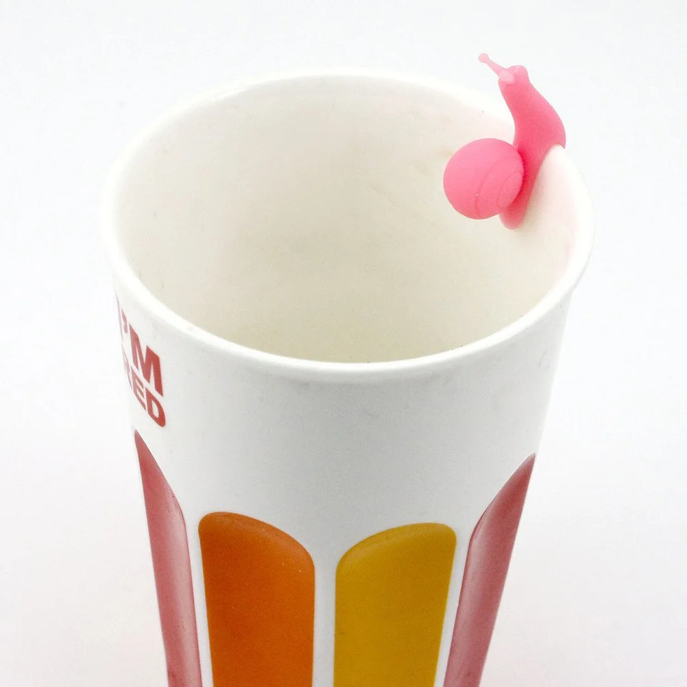 5pcs Snail Shape Silicone Tea Bag Holder Cup Mug (Red & Orange & Pink & Green & Sky Blue) Tea Bag Holder for Cup