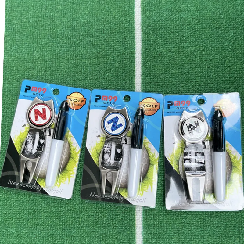 Three-in-one GOLF accessories GOLF line drawing device GOLF green zinc alloy GOLF metal mark