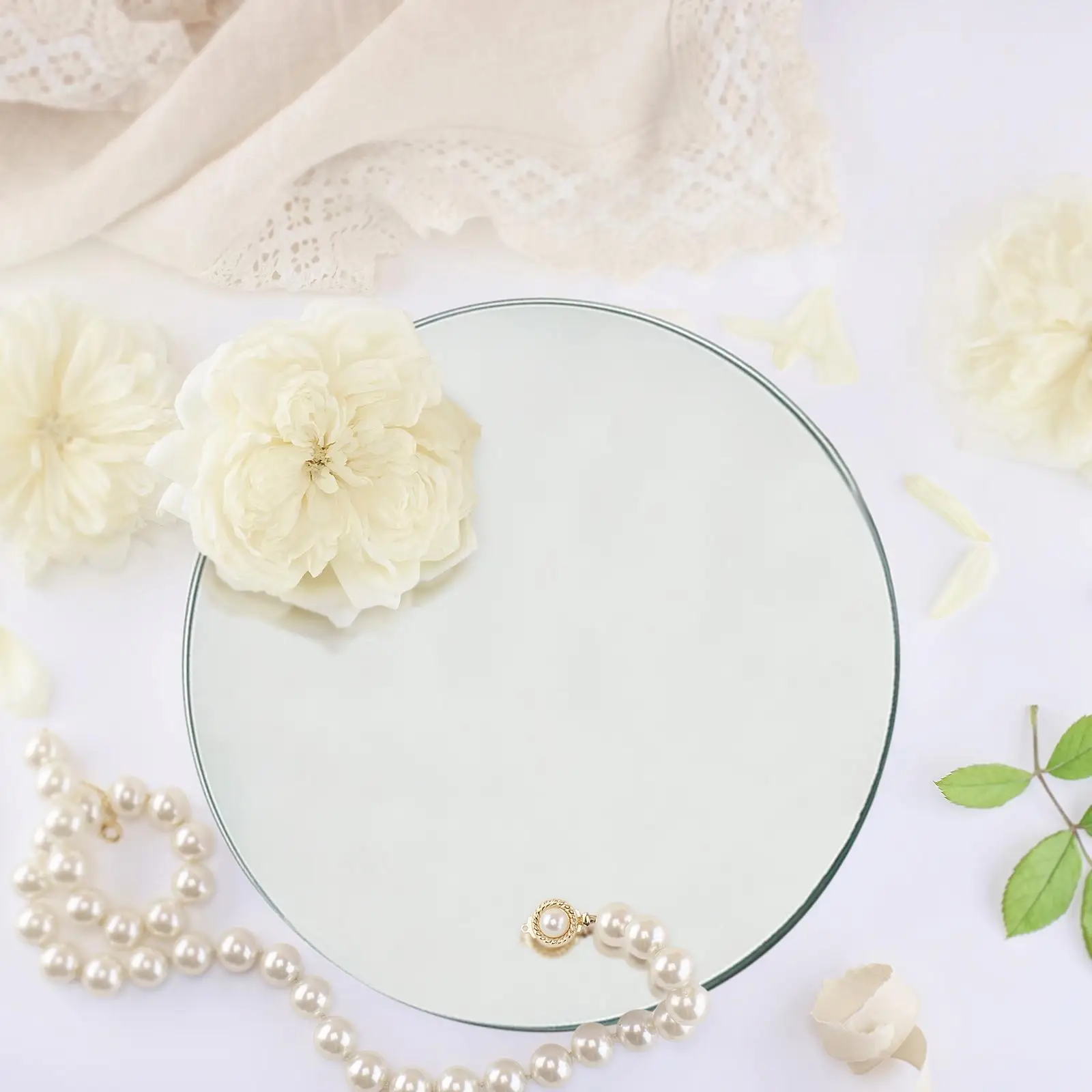 Sturdy Acrylic Mirror Tray Decorative Serving Plate for Home Luxury Wedding Centerpiece Photo Props