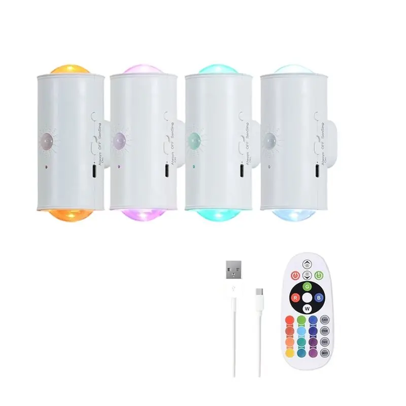 B23B 4 Pack LED Wireless Wall Sconce,16 Colors Changing