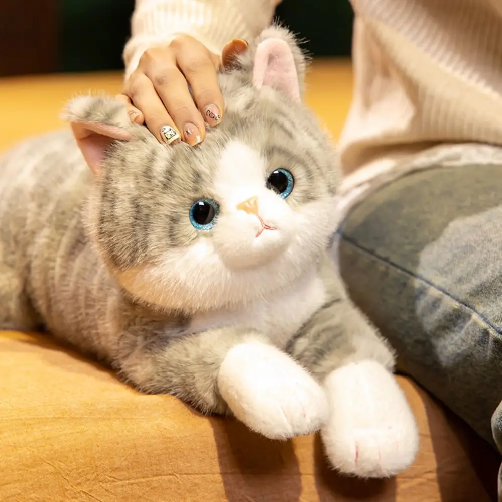 

Cuddly Kitten Plush Toys Lying Prone Lovely Imitation Lying Cat Plush Toys Cute Soft Texture Simulation Stuffed Cat