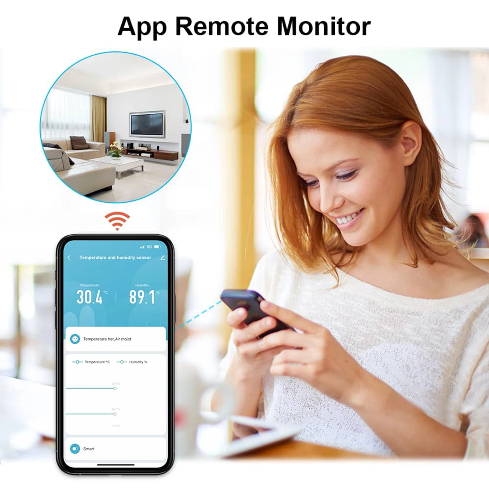 Sensore di temperatura e umidità ZigBee Tuya Smart Life Remote Intelligent Scene Linkage Voice Google Assistant Alexa