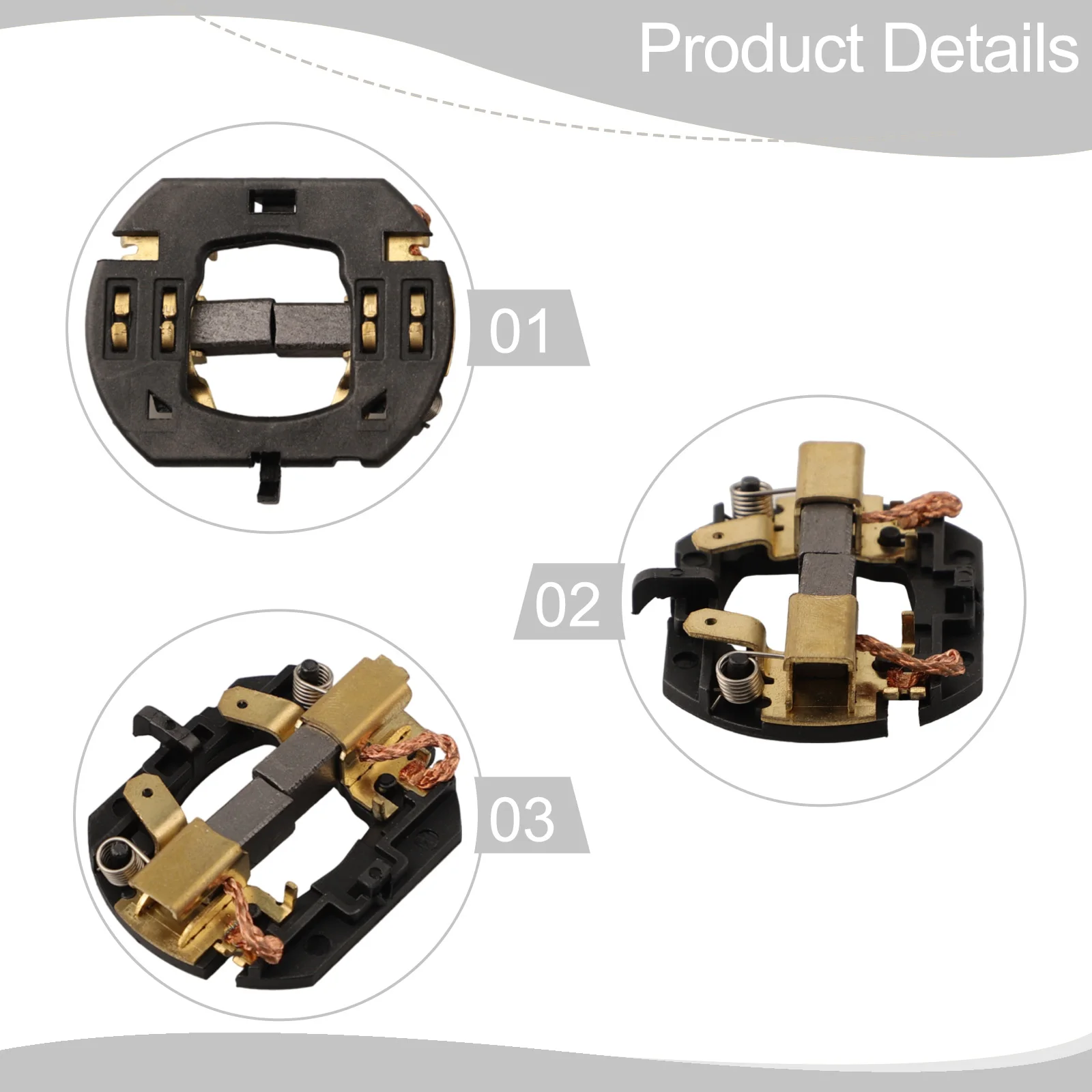 Replacement Carbon Brush Holders 2pcs for Cordless Drill Models For DCD730 DCD735 DCD780 DCD785 with Copper Core