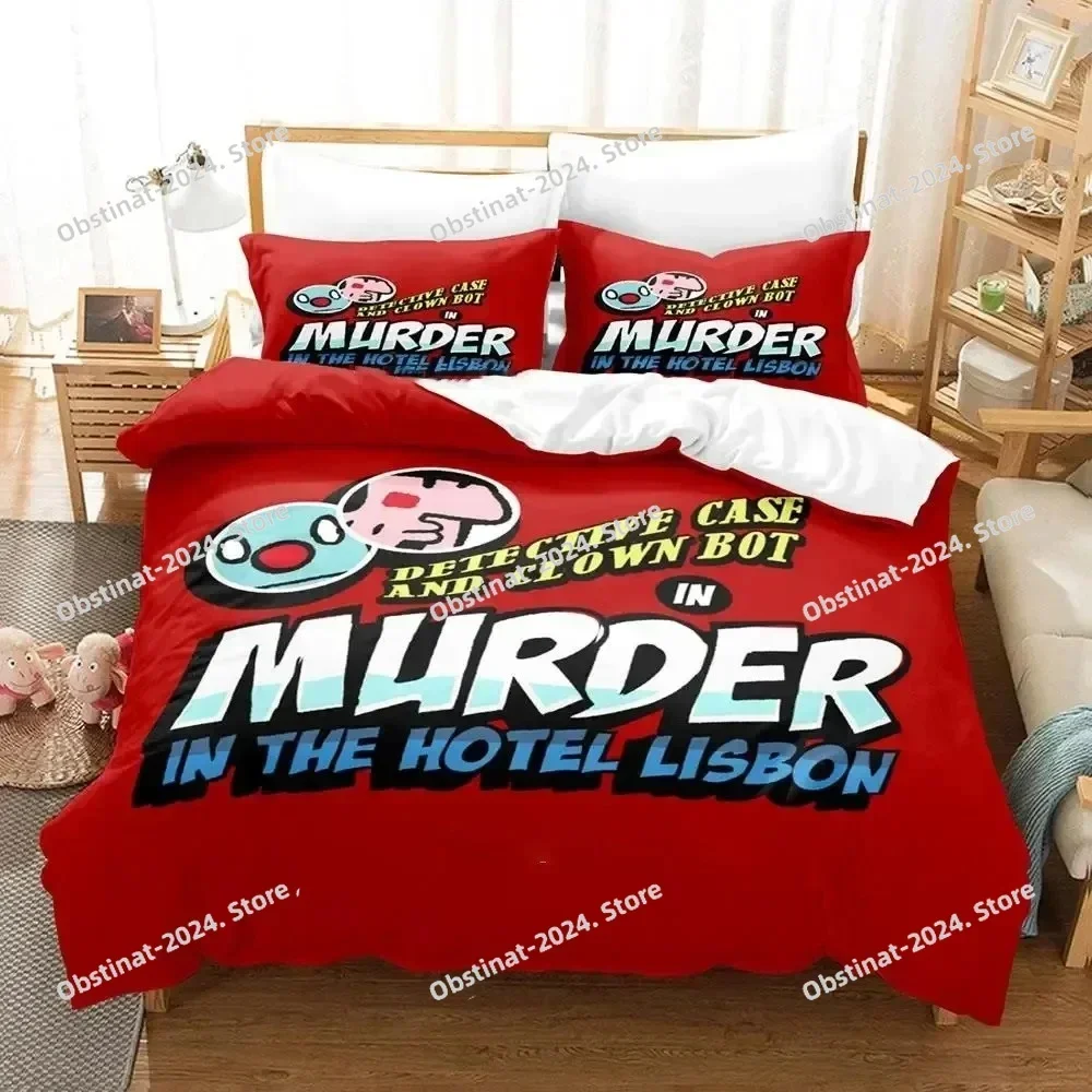 Anime Game Detective Case Clown Bot Bedding Set Duvet Cover Full Queen King Size Pillowcase Printed Bed Set Aldult Kid Bedroom