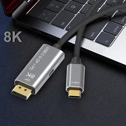 8K Usb Type C Naar Displayport 1.4 Kabel Met Pd 100W Poort 8K @ 60Hz 4K @ 144Hz Usb C Thunderbolt 3 Display Port Voor Macbook Pro