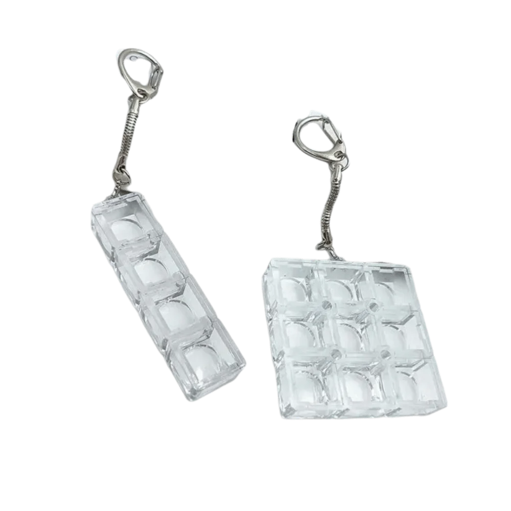 Fidget Plastic DIY Keyboards Keychain Transparent Fidget Keycap Button Fidget Toy DIY Key Ring Keyboard Enthusiast