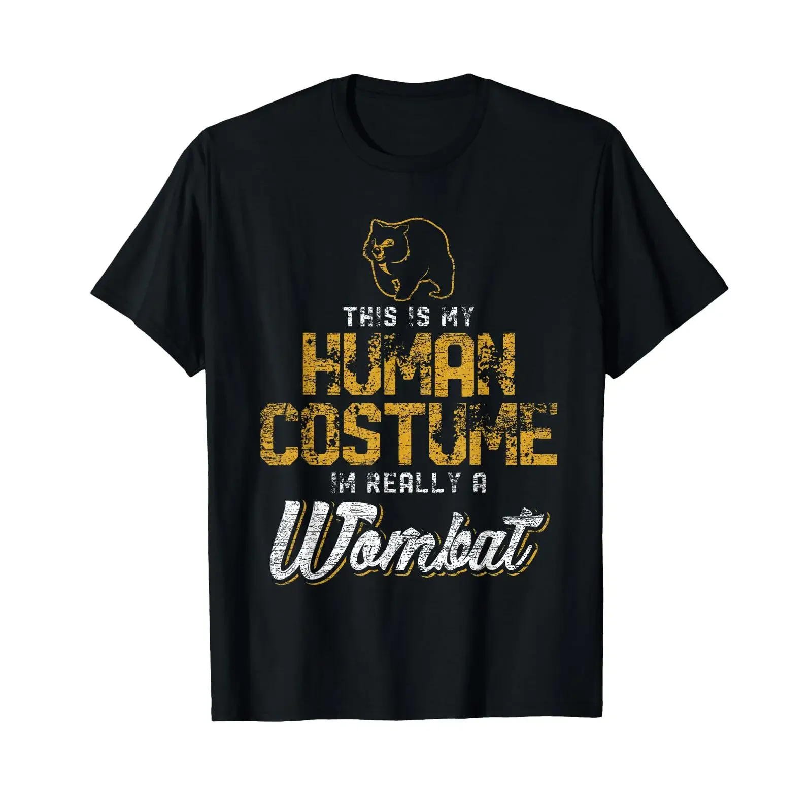T shirt with German text This is my costume I am in truth a wombat Language vintage Washed Versatile Top For Everyday Wear