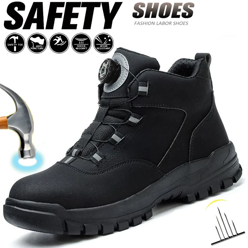 Steel Toe Shoes Work Safety Shoes Men Safety Boots Anti-smash Anti-stab Work Shoes Sneakers Male Work Boots Indestructible Shoes
