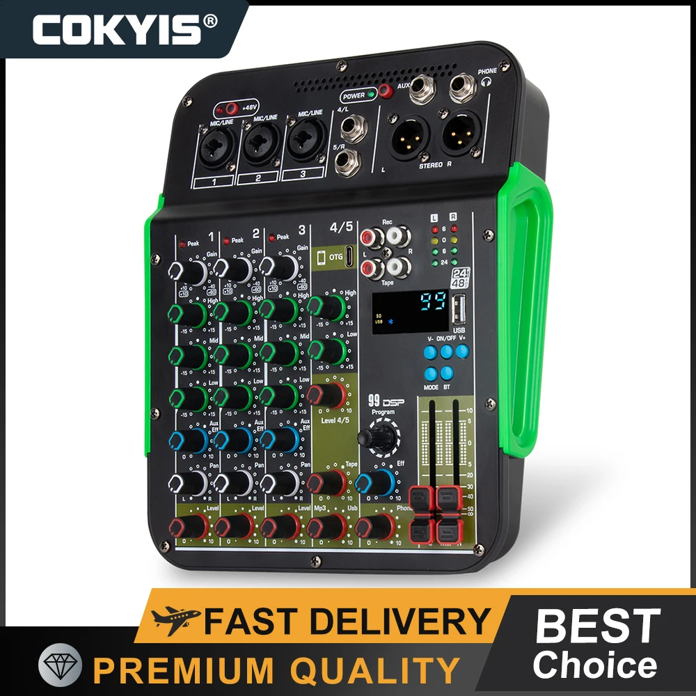 99 DSP Digital Effect Audio Mixed MG7 6 Channel Mixer With 48V Power Supply Bluetooth USB Function Can Be Recorded COKYIS