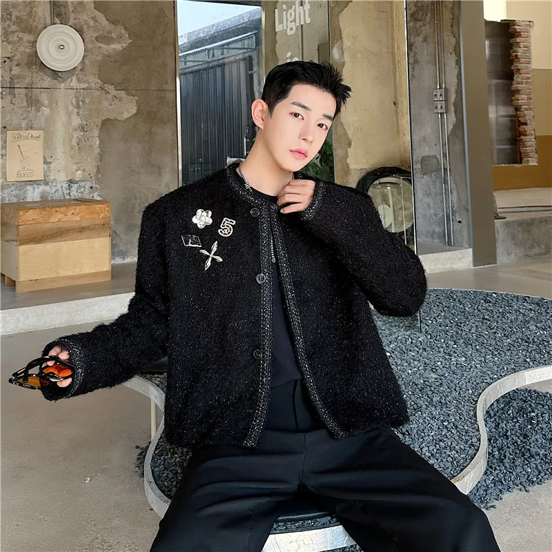 

Spring Season Men's Faion ort Quilted Polyester Jaet iny Tead Luxury Sensation Korean Sle Youthful Antifurrow