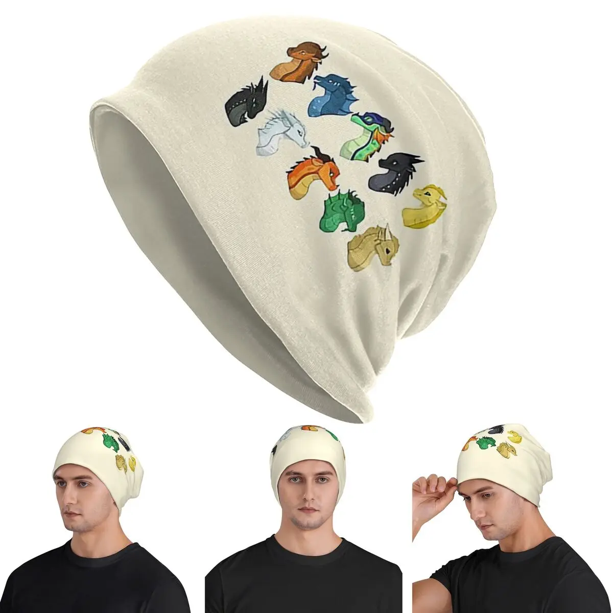 

Head Dragons - Wings Of Fire Skullies Beanies Hats Warm Autumn Winter Outdoor Cap Knitted Bonnet Caps for Unisex Adult