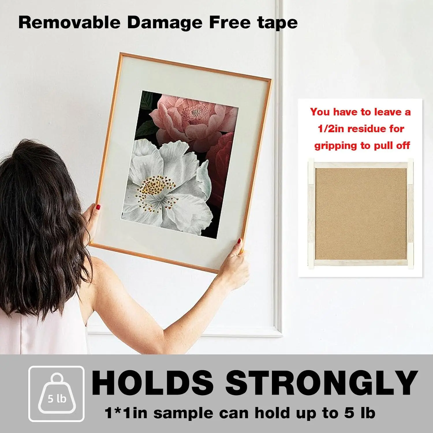 شريط رغوي أبيض قوي للغاية على الوجهين، وسادة تثبيت لاصقة مقاومة للماء لتثبيت الجدار، ومضادة للتصادمات والأشياء الصغيرة #3