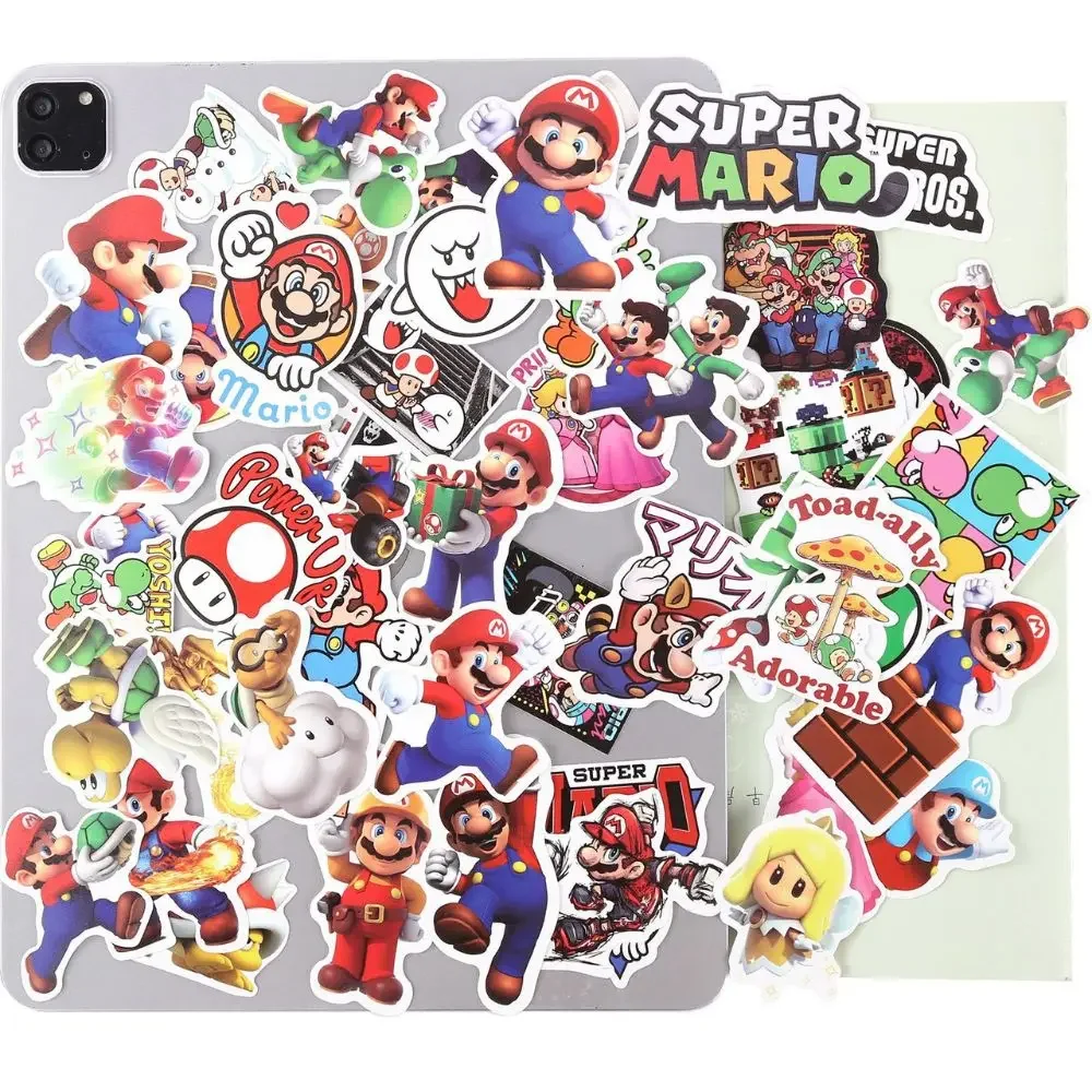 50 pezzi adesivi Super Mario Mario Bros Luigi Yoshi Graffiti adesivi impermeabili giocattoli per bambini su Laptop Skateboard valigia bici