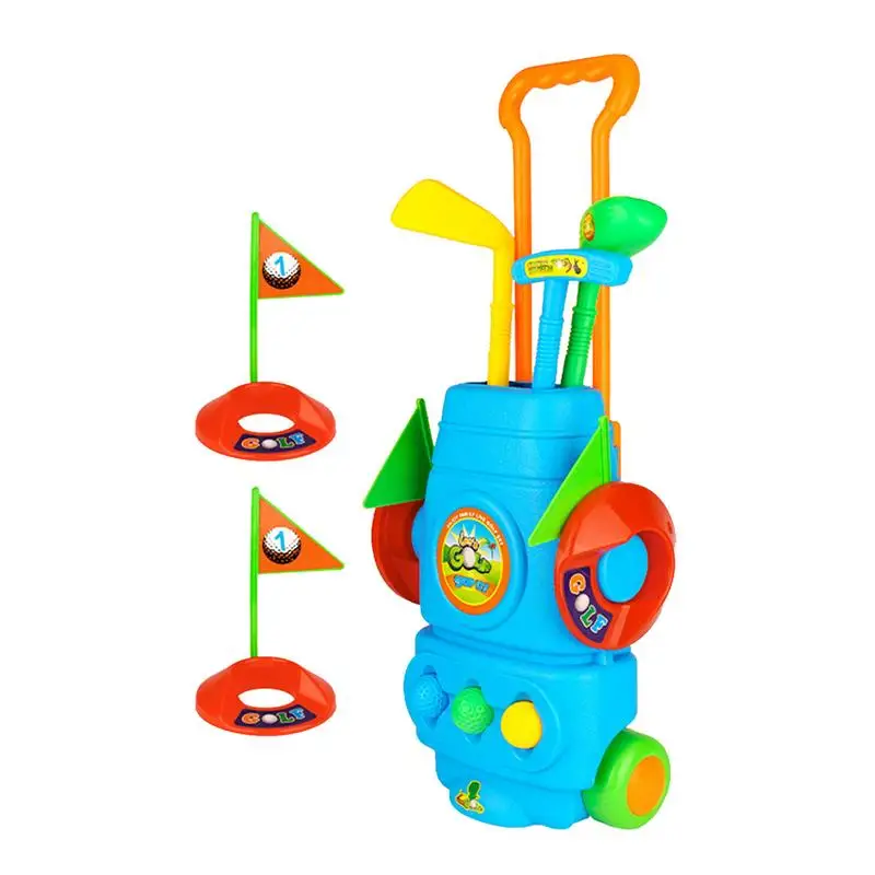 

Kids Golf Set Toddler Golf Clubs Cart With Wheels 3 Golf Clubs 3 Golf Balls And 2 Practice Holes Golf Game Play Set For Boys